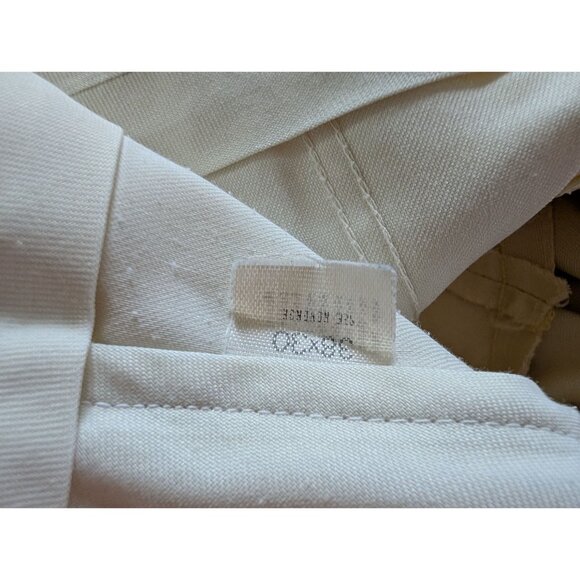 Vtg Mens Haggar Classic Fit Pleated Cream Dress Pants Size 38x30 Polyester Blend - Picture 4 of 4